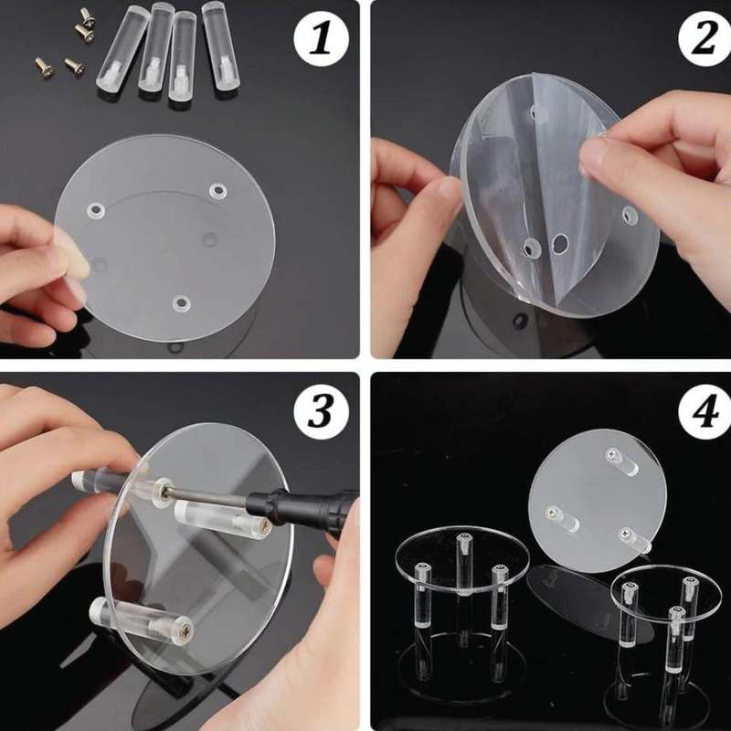 3pcs YX042 Acrylic Transparent Cosmetics Jewelry Display Stand