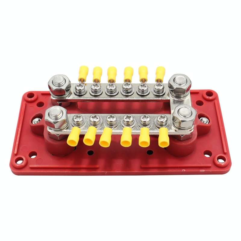 CP-3159 300A 12-48V RV Yacht Modified Double Row 12-way M6 Terminal Busbar with 12pcs Terminals