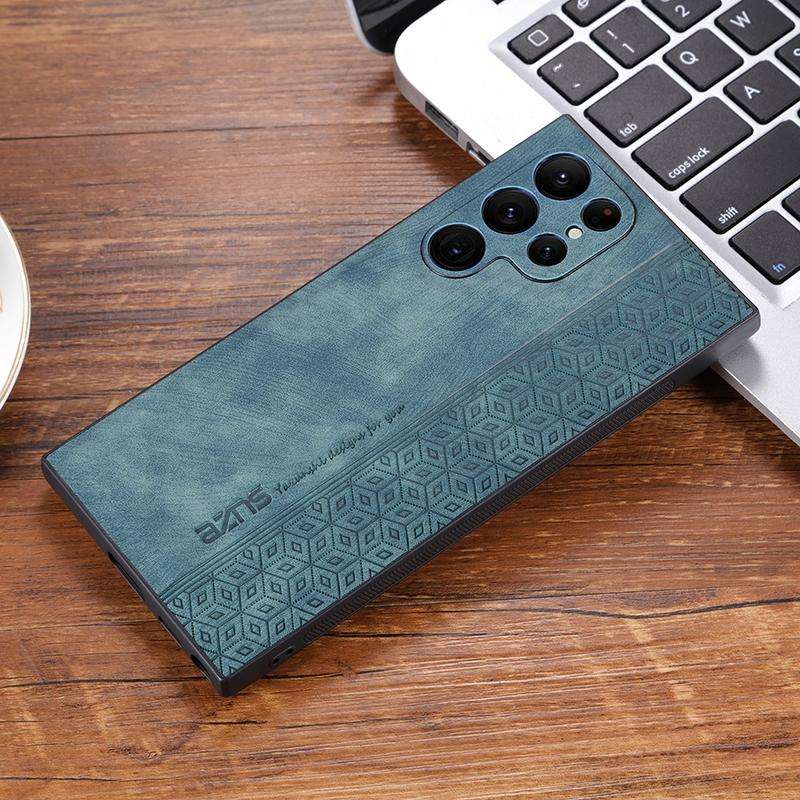 For Samsung Galaxy S23 Ultra 5G AZNS 3D Embossed Skin Feel Phone Case(Dark Green)