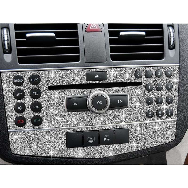 For Mercedes-Benz C-class W204 2007-2010 Car Central Control Panel C Diamond Decorative Sticker, ...