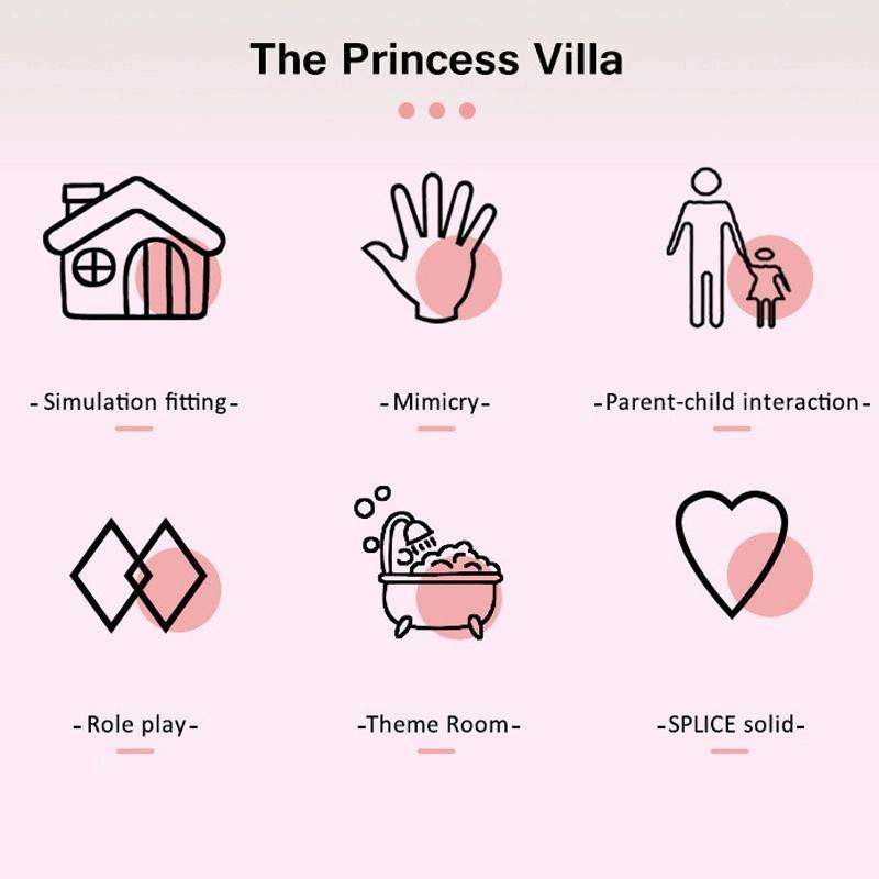 DSJ55-1 105pcs/set Children Passing Domestic Toy Doll House Princess Castle Set Simulation Disgui...