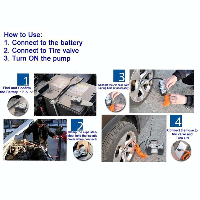 Portable 4X4 Heavy Duty Air Compressor 12V 150PSI 35LPM Pump Tire Inflatable Pump Car Tool with W...