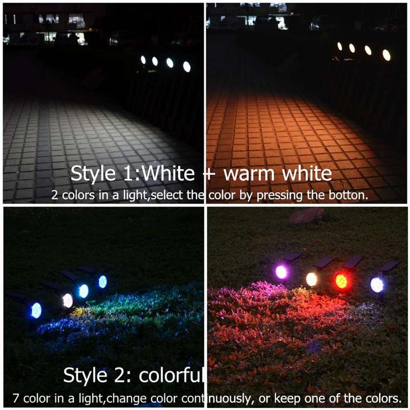 9 LEDs Solar Power Garden Lights LED Outdoor Garden Adjustable IP65 Waterproof Light(Warm White +...