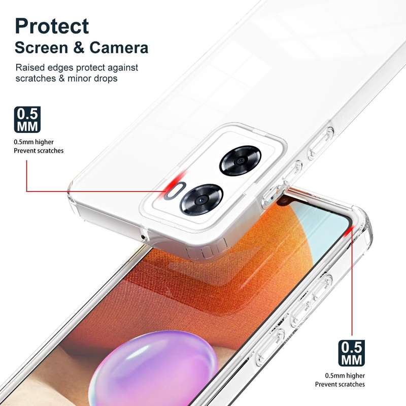 For OPPO A77 5G 3 in 1 Clear TPU Color PC Frame Phone Case(White)