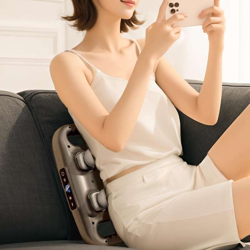 4-Head Waist Back Massager Handheld Deep Tissue(White)