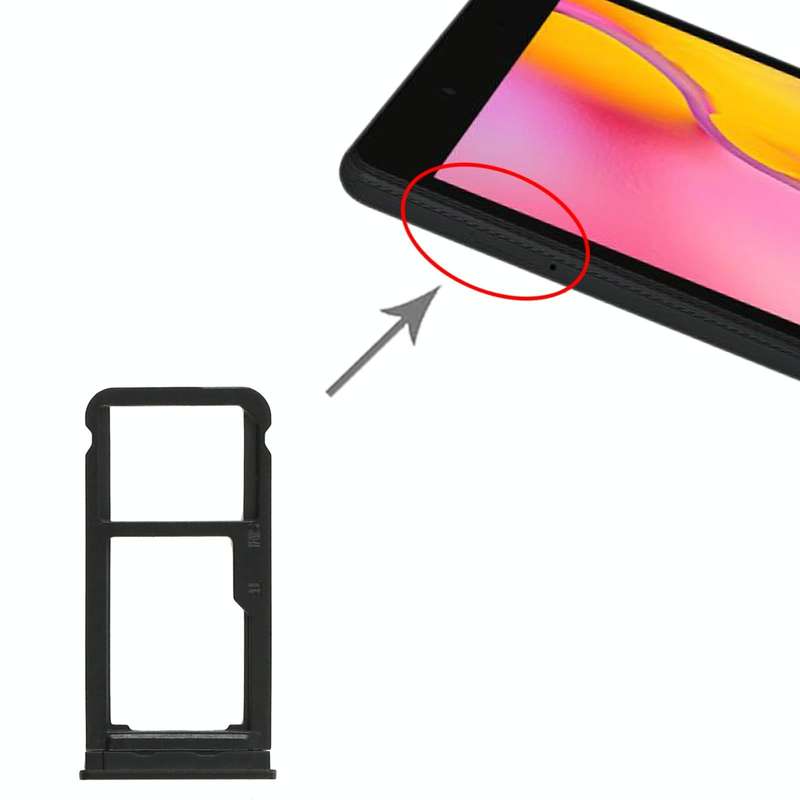For Samsung Galaxy Tab A 8.0 2019 SM-T295 SIM Card Tray + Micro SD Card Tray (Black)