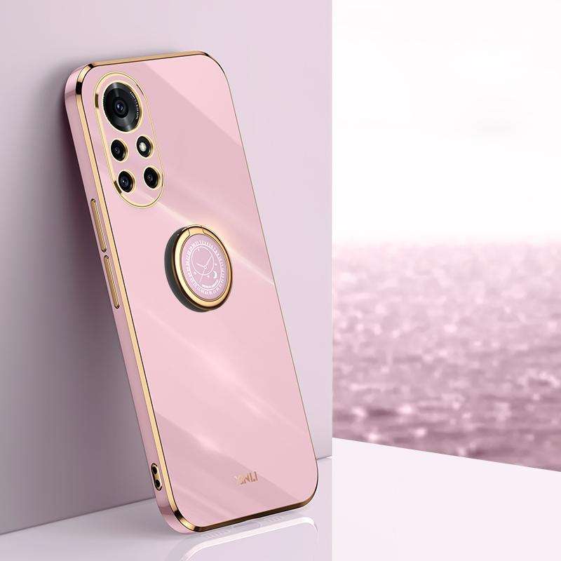 For Huawei nova 8 Pro 5G XINLI Straight 6D Plating Gold Edge TPU Shockproof Case with Ring Holder...