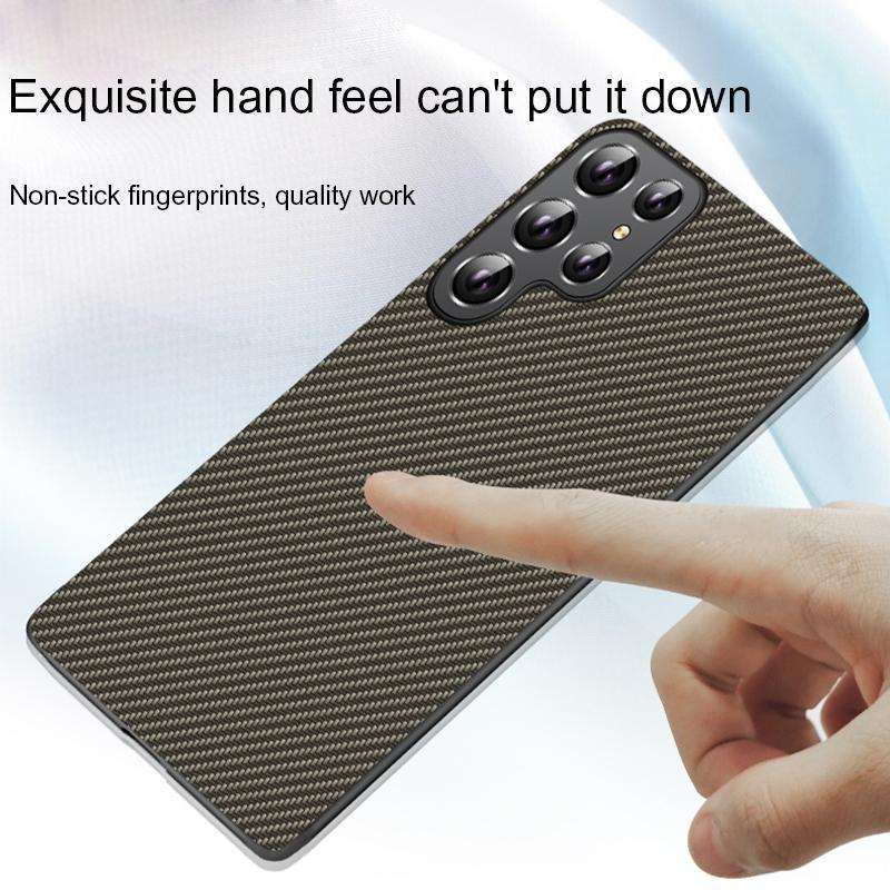For Samsung Galaxy S22+ 5G Ultra-thin Carbon Fiber Texture Printing Phone Case(Black)