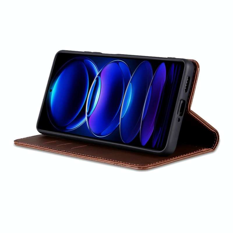 For Huawei Enjoy 70 Pro/nova 12i AZNS Magnetic Calf Texture Flip Leather Phone Case(Dark Brown)