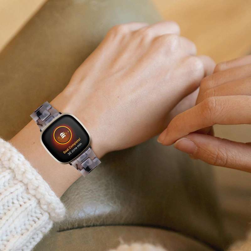For Fitbit Versa 4 / Sense 2 Universal Resin Watch Band(Dark Grey)