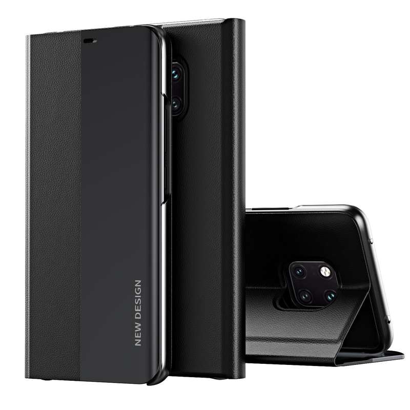 For Huawei Mate 20 Pro Side Electroplated Dormant Ultra-Thin Horizontal Flip Leather Case with Ho...