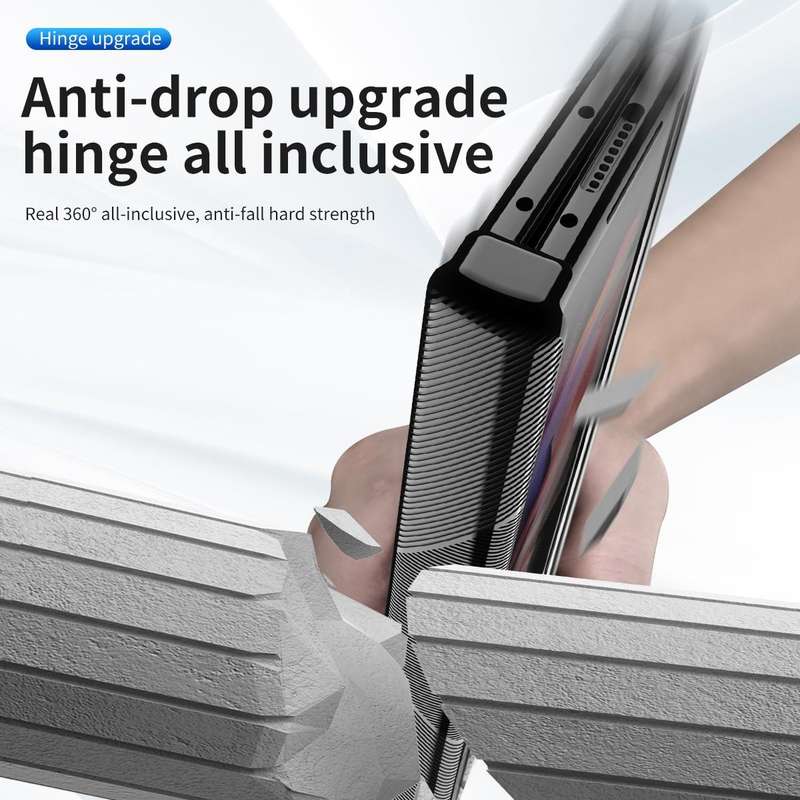 For Samsung Galaxy Z Fold3 5G Magnetic Hinges Plating Phone Case with Holder(Black)