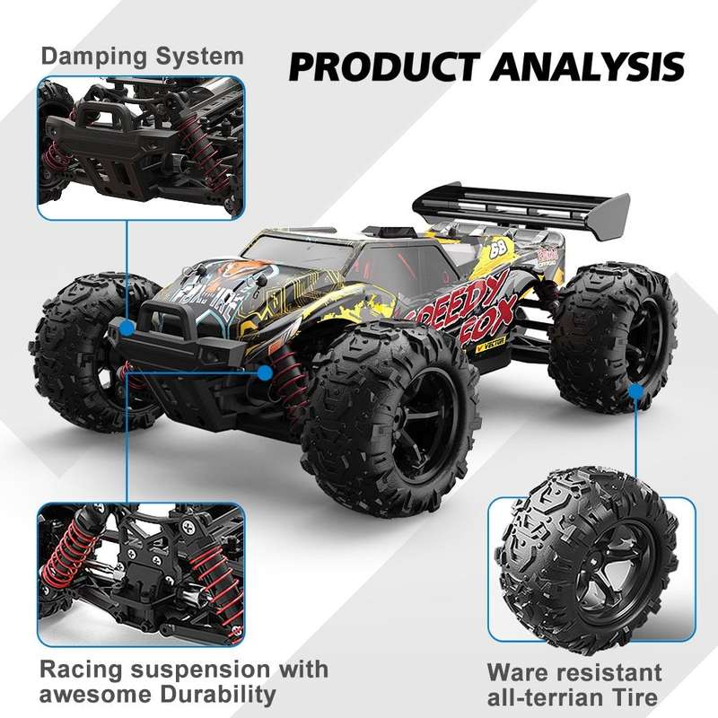 9307E 1:18 Full Scale Remote Control 4WD High Speed Car(Black Yellow)