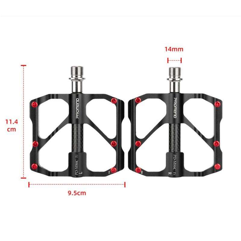 1 Pair PROMEND Titanium Axle Carbon Tube Bicycle Pedal Mountain Bike Road Bike 3 Palin Pedal PD-M...