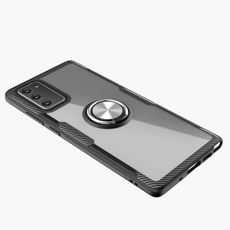 For Samsung Galaxy Note 20 Shockproof Transparent TPU + Acrylic Protective Case, with Ring Holder...