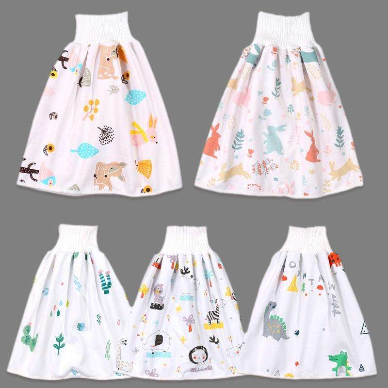 Baby Water-Proof And Leak-Proof Cloth Diapers Children Washable Cotton Cloth Bed-Wetting Skirt Pa...