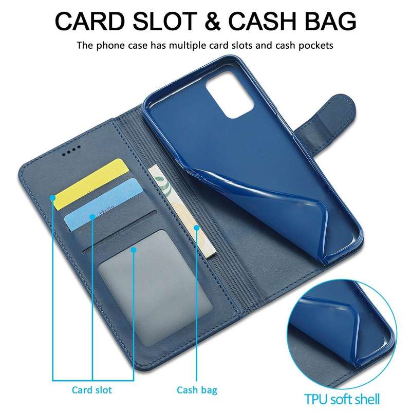 For OPPO A77 5G / A97 5G / Realme V23 LC.IMEEKE Calf Texture Leather Phone Case(Blue)