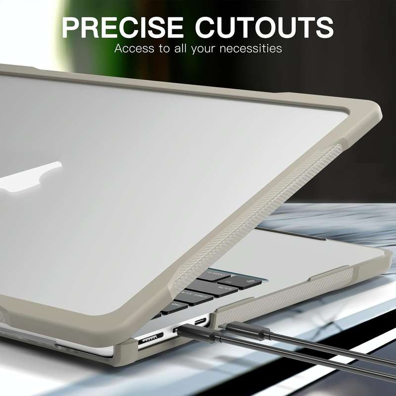 For MacBook Air 13.6 inch A2681 2022 Translucent Laptop Protective Case(Khaki)