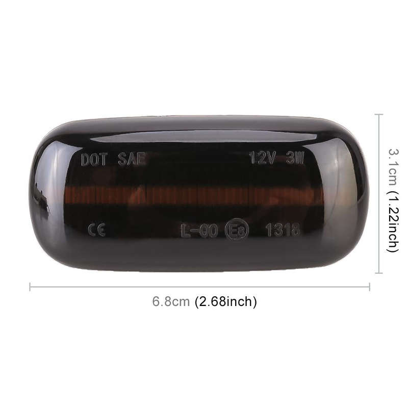 2 PCS DC12V / 3W Car LED Dynamic Blinker Side Lights Flowing Water Turn Signal Light for Audi, Ye...
