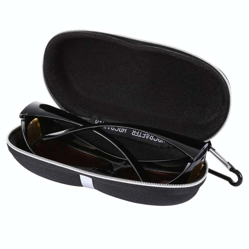HDCRAFTER E-001 Sunglasses Zipper Style Solid Glasses Protection Case + Microfiber Cloth, Size: 1...