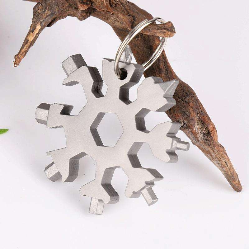 18-in-1 Multi-tool Portable Outdoor Octagonal Snowflake EDC Tool Wrench Mini Screwdriver(White)