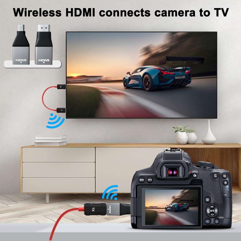 THT-020-8-2 4 in 1 HDMI Transmitter Wireless Screen Sharer Set(Black)