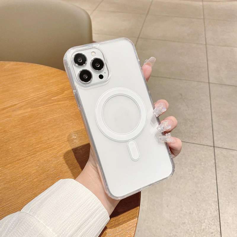 For iPhone 11 MagSafe Magnetic Clear Acrylic TPU Case