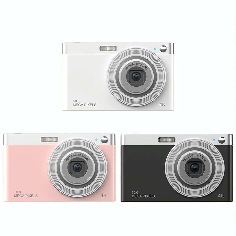 C13 2.88 inch 4K 8X Optical Zoom Telescopic Lens HD Digital Camera, Spec: White
