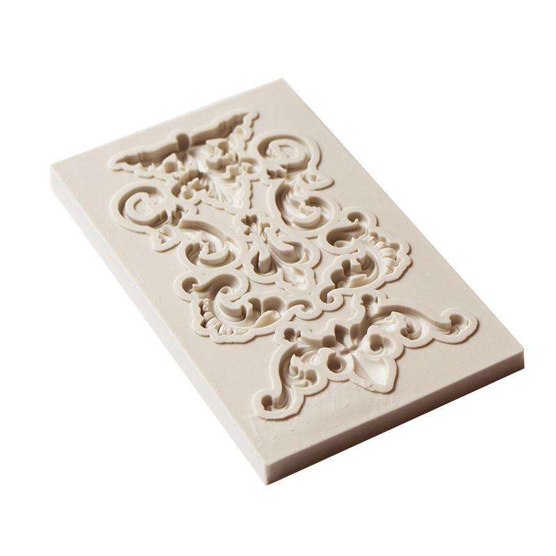 2 PCS Border Silicone Mold Fondant Mold Cake Decorating Tools Chocolate Mold(Grey)