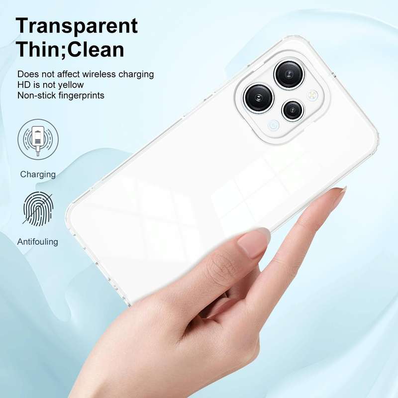 For Xiaomi Redmi 12 3 in 1 Clear TPU Color PC Frame Phone Case(White)