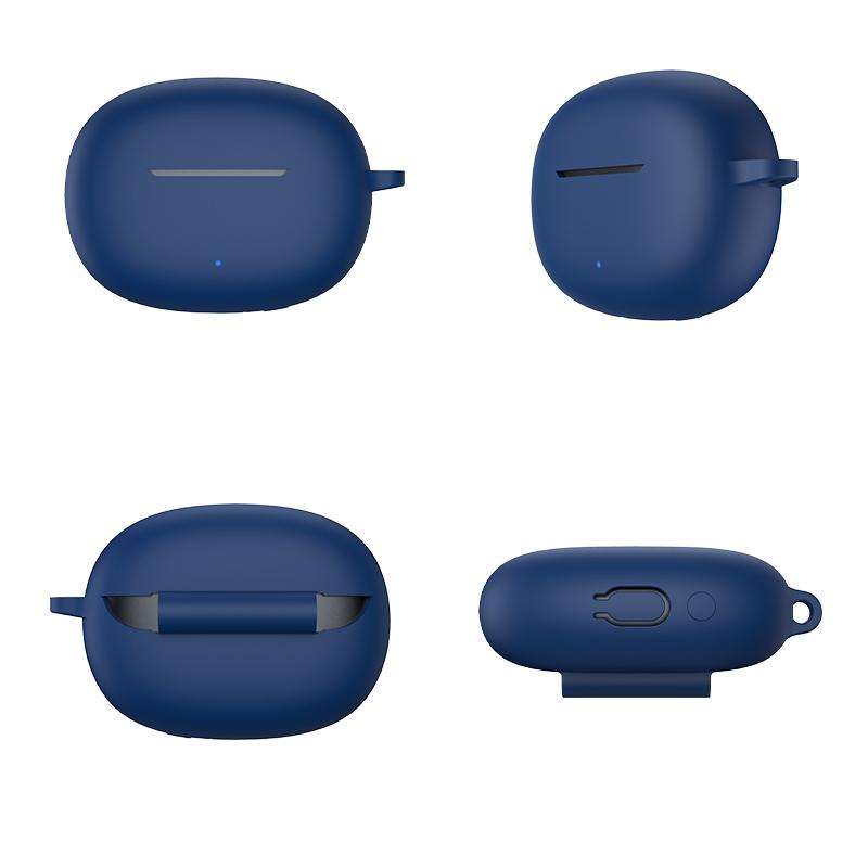 For Honor Earbuds X3 Earphone Silicone Protective Case with Hook(Dark Blue)