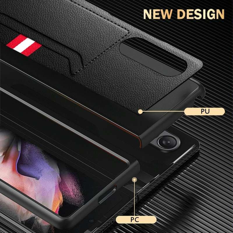 For Samsung Galaxy Z Fold4 Litchi Texture Soft Micorofiber Folding Phone Case(Brown)