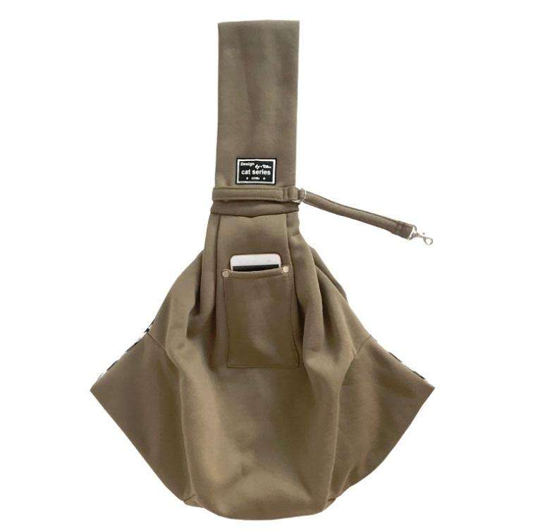 Pet Outing Carrier Bag Cotton Messenger Shoulder Bag, Colour: Khaki