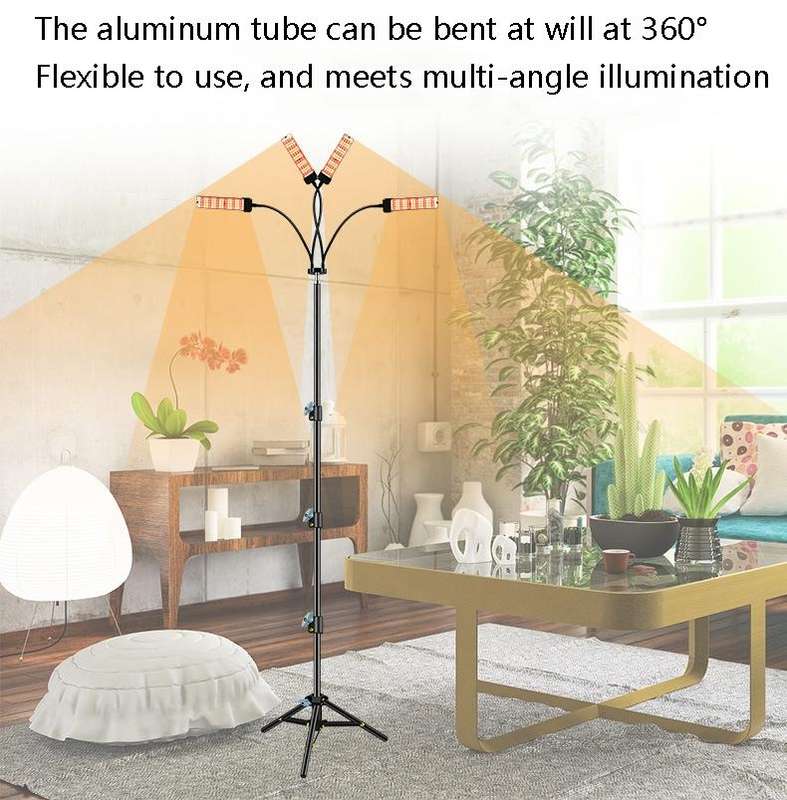 LED Growth Lamp Full-Spectrum Floor Tripod Plant Lamp Indoor Breeding Folding Filling Light, Spec...