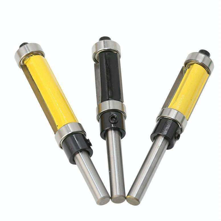 Double Bearing Trimming Knife Woodworking Milling Cutter, Style:1/4x1/2x25cm Black