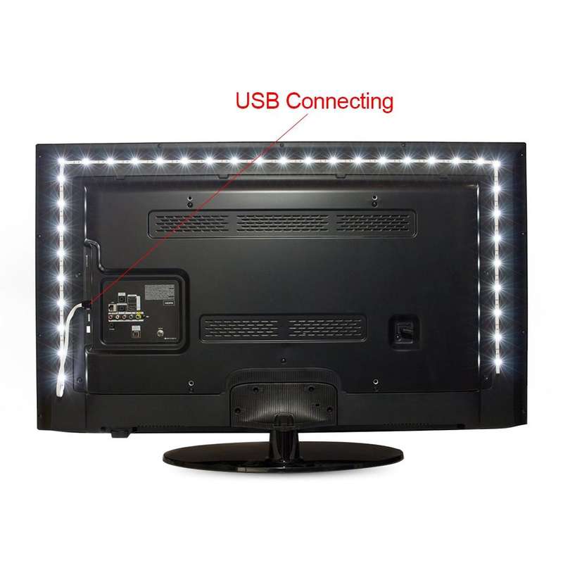 USB Power SMD 3528 Epoxy LED Strip Light Christmas Desk Decor Lamp for TV Background Lighting, Le...