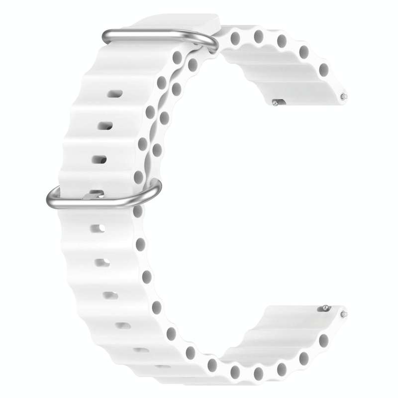 For Garmin Forerunner 55 20mm Ocean Style Silicone Solid Color Watch Band(White)