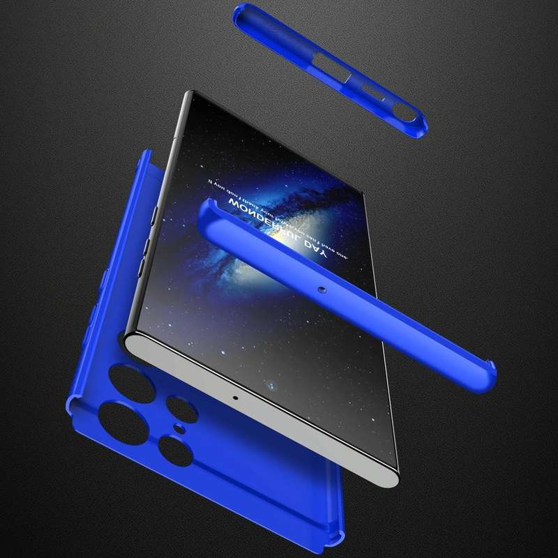 For Samsung Galaxy S22 Ultra 5G GKK Three Stage Splicing PC Phone Case(Blue)