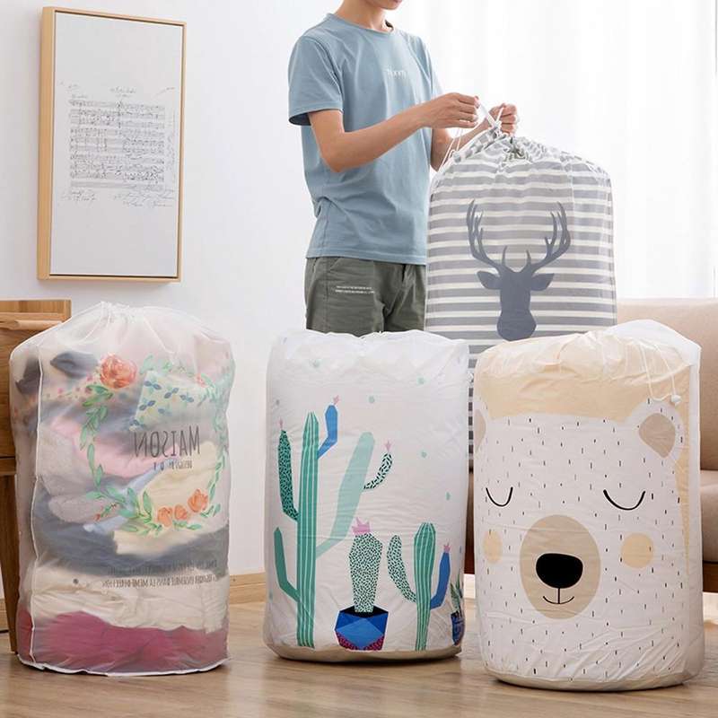 Large-capacity Household Waterproof Moisture-proof Quilt Storage Bag Packing Bag(Striped Deer)