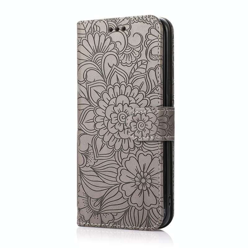 For Samsung Galaxy S8+ Skin Feel Embossed Sunflower Horizontal Flip Leather Case with Holder & Ca...