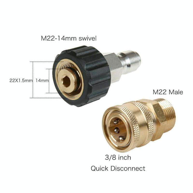Pressure Washer Accessories Quick Connect Car Wash Water Hose Quick Connection, Typle:15-3/8 Male...