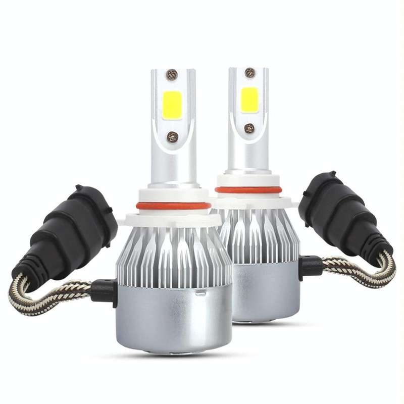 2 PCS 9005 18W 1800 LM 8000K IP68 Casnbus Constant Current Car LED Headlight with 2 COB Lamps, DC...