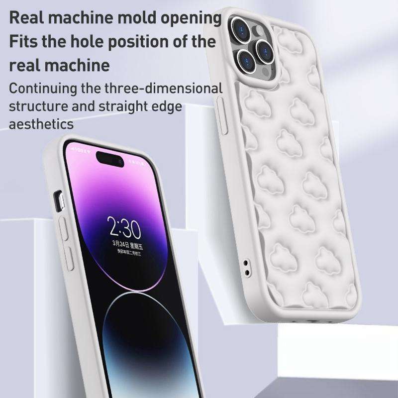 For iPhone 8 Plus / 7 Plus 3D Cloud Pattern TPU Phone Case(Pink)