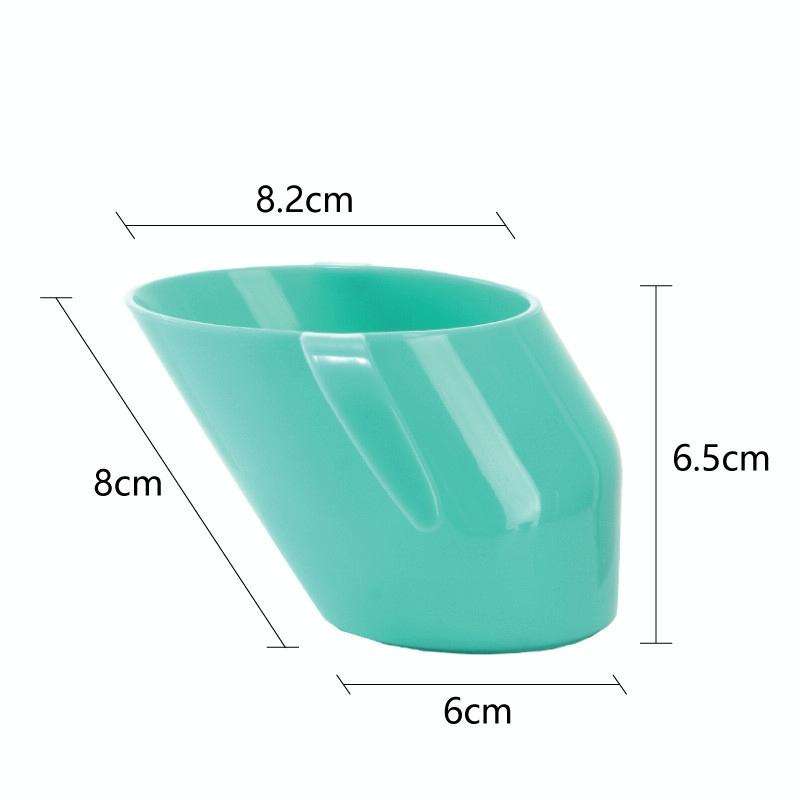 Baby Drinking Mouthwash Learning Cup Oblique Mouth Child Drinking Training Cup(Mint Green)