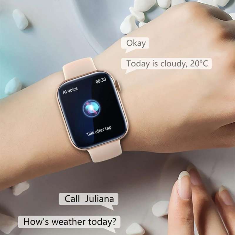 P45 1.8 inch Color Screen Smart Watch,Support Heart Rate Monitoring/Blood Pressure Monitoring(Black)