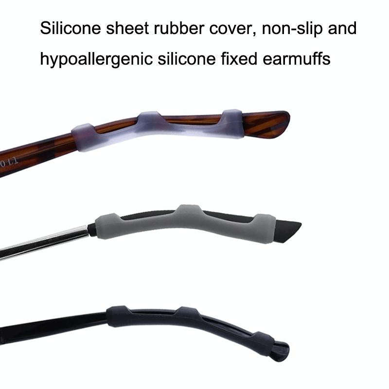 20pairs Silicone Non-Slip Glasses Foot Cover Frame Mirror Leg Decompression Anti-Drop Anti-Allerg...