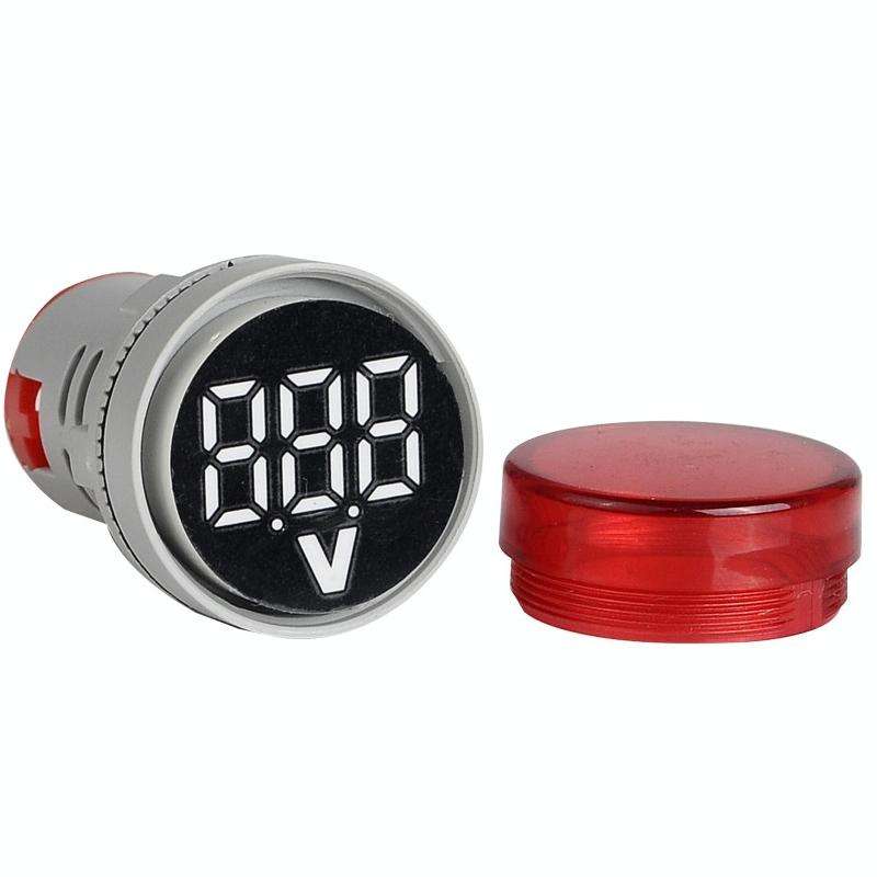 2 PCS DC Voltage Signal Indicator 22mm Round 6-100V Universal Voltmeter(ST16VD-04 Green)