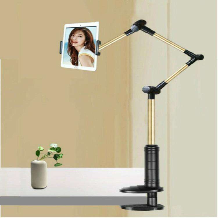 360 Degree Rotation Lazy Mount Folding Long Arm Phone Stand Holder for 4-14 Inch Tablet & Phone(B...