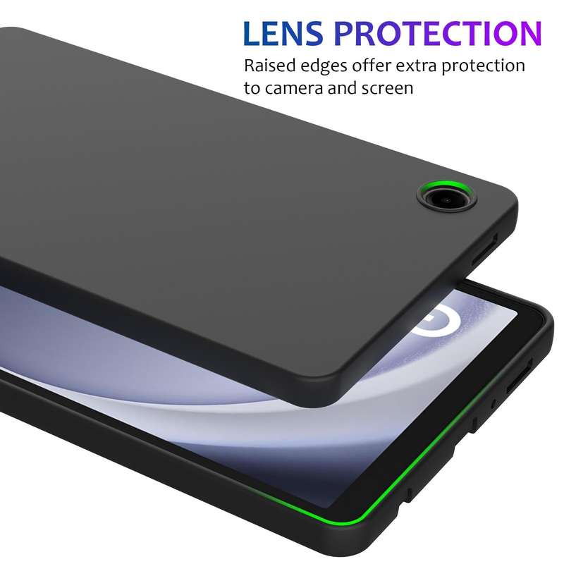 For Samsung Galaxy Tab A9 Pure Color Liquid Silicone Shockproof Tablet Case(Black)