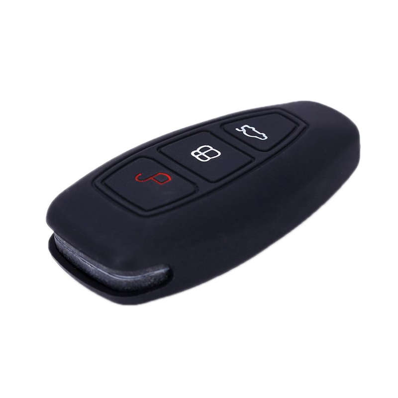 For Ford Focus/Mondeo 2pcs Folding Three-Button Key Protect Cover(Black)